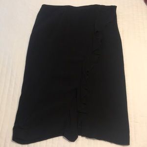 Ruffled Black Pencil Skirt; Never Worn!